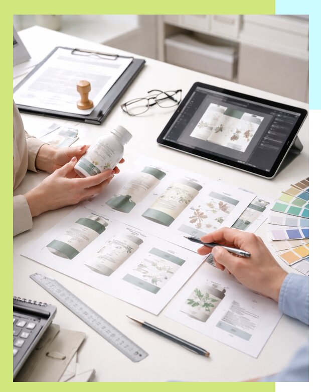 Профессиональная разработка дизайна и текста этикетки продукции в Реутове