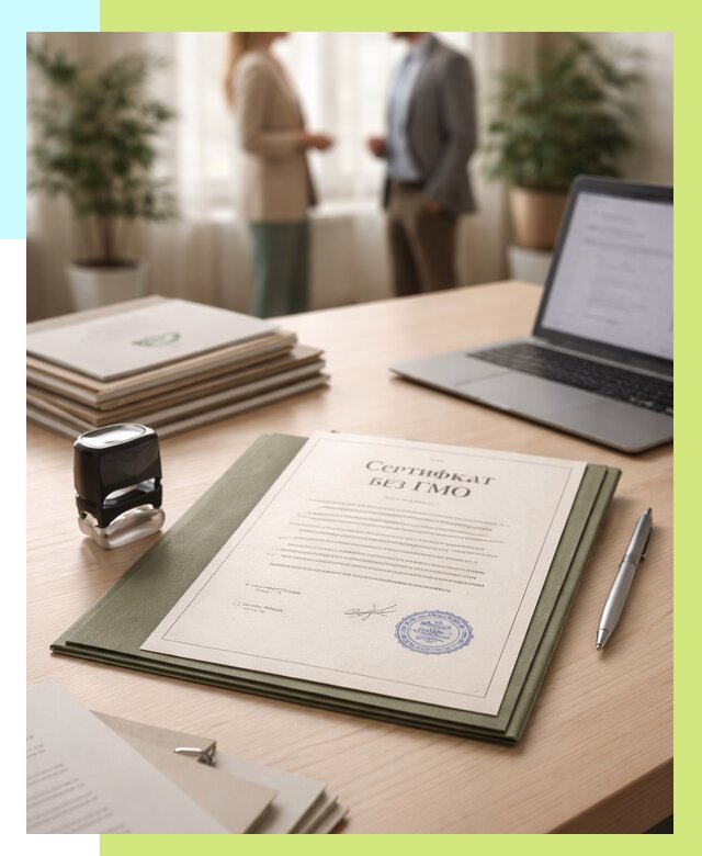 Сертификат без ГМО в Реутове от 7805 р. оформить срочно Алешин-Ртв